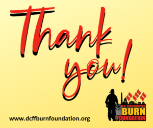 Thank you text on yellow background with Foundation logo and website